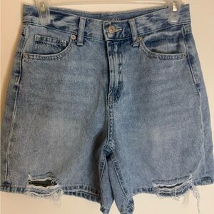 Women’s Rewash Light Blue Distressed Jean Shorts